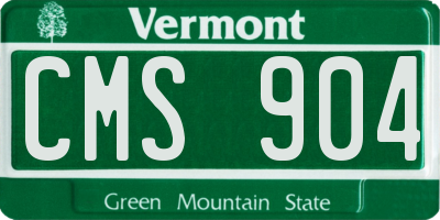 VT license plate CMS904
