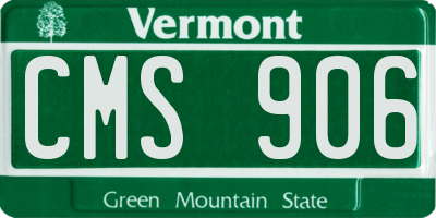 VT license plate CMS906