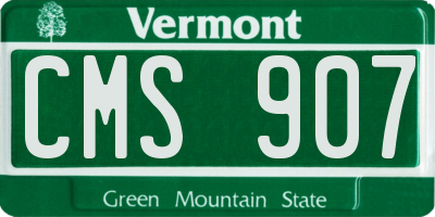VT license plate CMS907