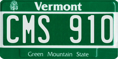 VT license plate CMS910