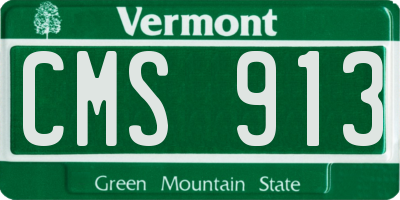 VT license plate CMS913