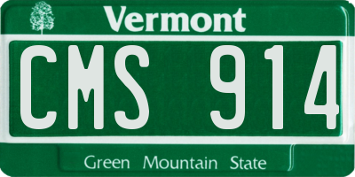VT license plate CMS914