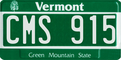VT license plate CMS915