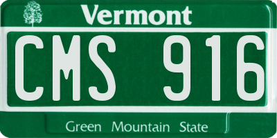 VT license plate CMS916