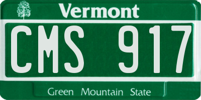 VT license plate CMS917