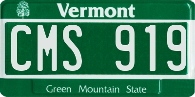 VT license plate CMS919