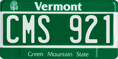 VT license plate CMS921