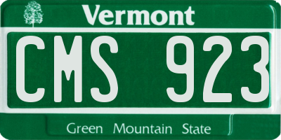 VT license plate CMS923
