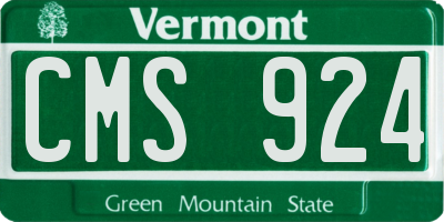 VT license plate CMS924