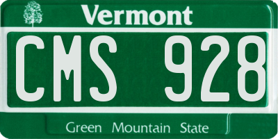 VT license plate CMS928