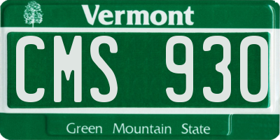 VT license plate CMS930