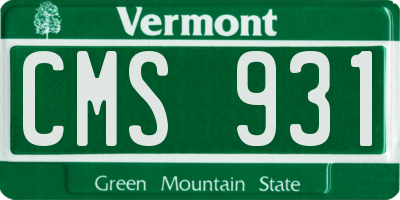 VT license plate CMS931