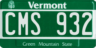 VT license plate CMS932