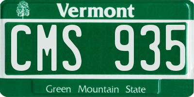 VT license plate CMS935