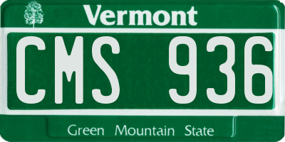 VT license plate CMS936