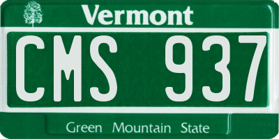 VT license plate CMS937