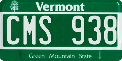 VT license plate CMS938