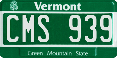VT license plate CMS939