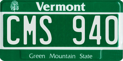 VT license plate CMS940
