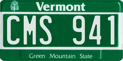 VT license plate CMS941