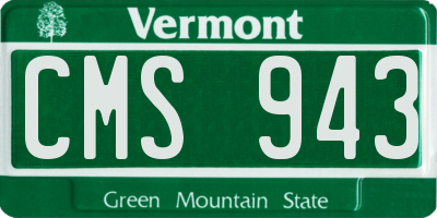 VT license plate CMS943