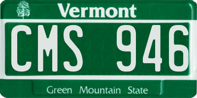 VT license plate CMS946