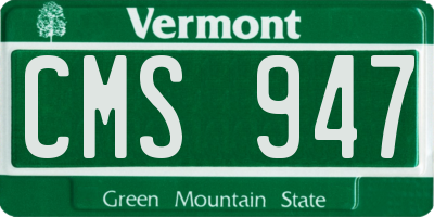 VT license plate CMS947