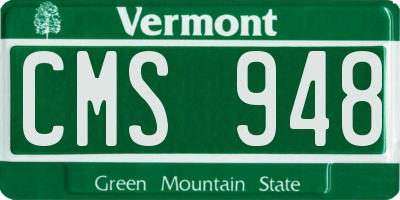 VT license plate CMS948