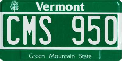 VT license plate CMS950