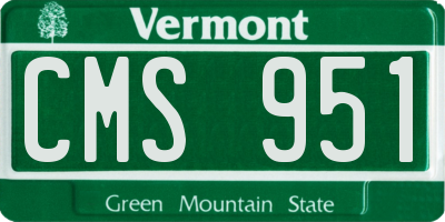 VT license plate CMS951