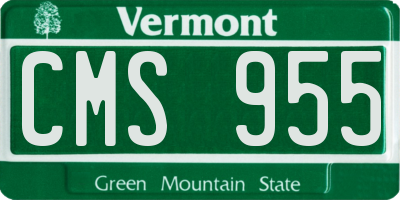 VT license plate CMS955
