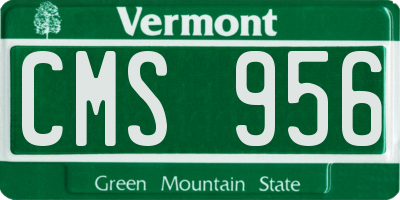 VT license plate CMS956