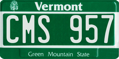 VT license plate CMS957