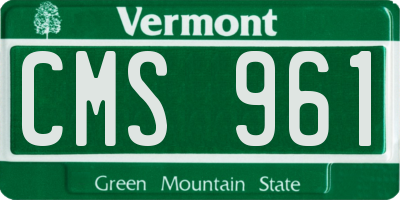 VT license plate CMS961