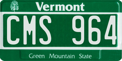 VT license plate CMS964