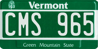 VT license plate CMS965