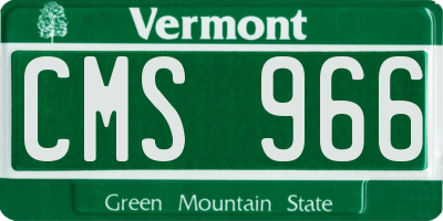 VT license plate CMS966
