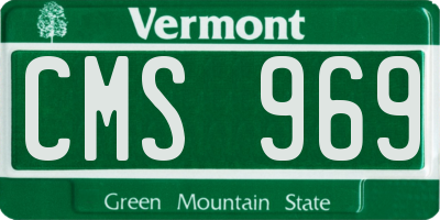VT license plate CMS969