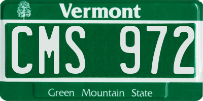 VT license plate CMS972