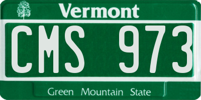 VT license plate CMS973