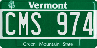 VT license plate CMS974