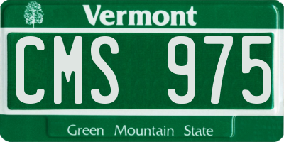 VT license plate CMS975