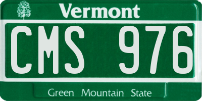 VT license plate CMS976