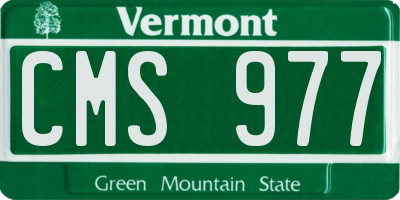 VT license plate CMS977