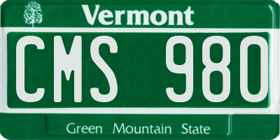 VT license plate CMS980