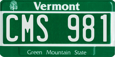 VT license plate CMS981