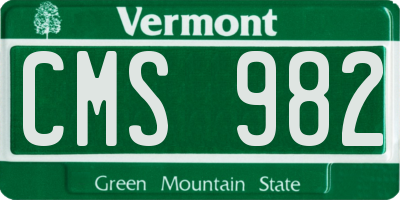 VT license plate CMS982