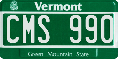 VT license plate CMS990