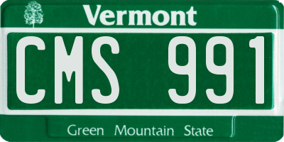 VT license plate CMS991
