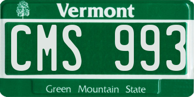 VT license plate CMS993